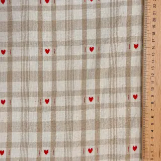 Decoration fabric jacquard Ollon ficelle rouge