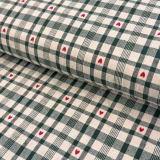 Decoration fabric jacquard Ollon vert rouge