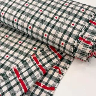 Decoration fabric jacquard Ollon vert rouge
