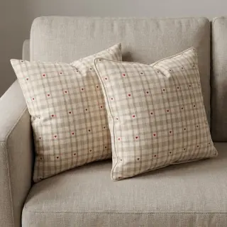 Decoration fabric jacquard Ollon ficelle rouge