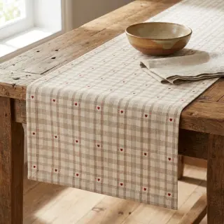Decoration fabric jacquard Ollon ficelle rouge