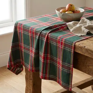 Decoration fabric Ecossais vert rouge