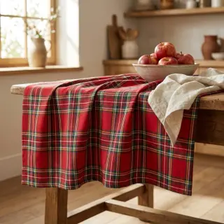 Decoration fabric Ecossais rouge vert