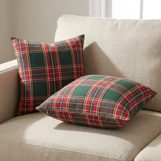 Decoration fabric Ecossais vert rouge