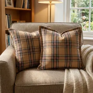 Decoration fabric Ecossais beige coffee