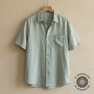 Linen cotton PLAIN mint
