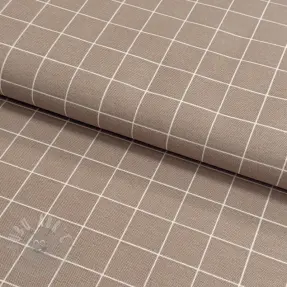 Decoration fabric premium Perfect grid lines taupe