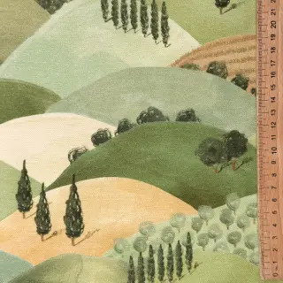 Decoration fabric premium Tree hill scene digital print