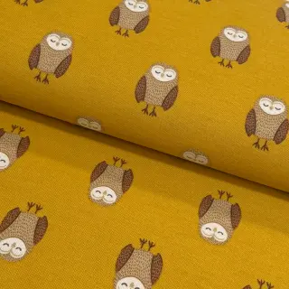 Decoration fabric premium Night owl nap yellow