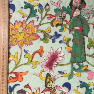 Decoration fabric premium Lotus bloom lady digital print
