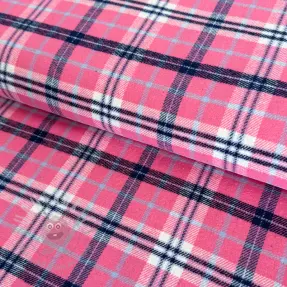 Cotton fabric FLANEL YARN DYED BRUSHED CHECK design C