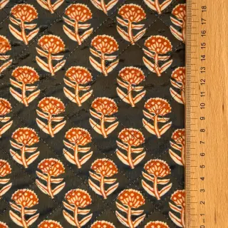 Cosy VELVET QUILT Flowers leaves dark brown
