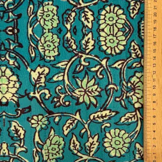 Cosy VELVET QUILT Flowers abstract petrol