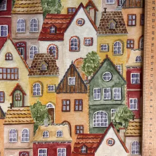 Decoration fabric premium Rustic village house digital print