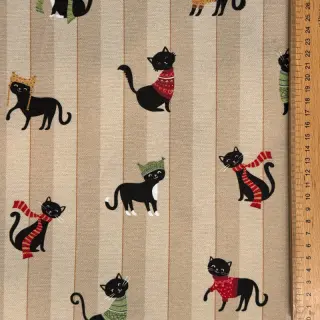 Decoration fabric premium Cat frost friends taupe digital print