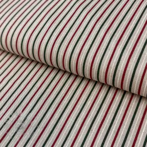 Decoration fabric Linenlook Little Xmas stripe