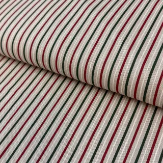 Decoration fabric Linenlook Little Xmas stripe