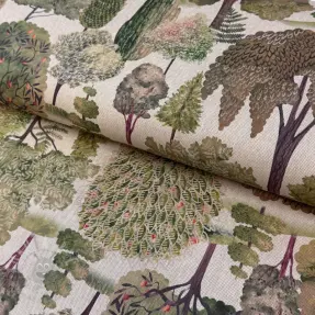 Decoration fabric Linenlook Wandering tree wood digital print