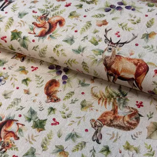 Decoration fabric Linenlook Animal forest dream digital print