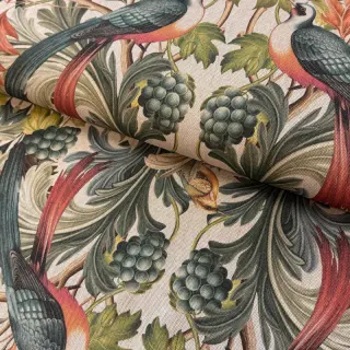Decoration fabric Linenlook Leafy paradise bird digital print