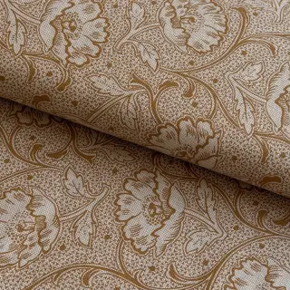 Decoration fabric Linenlook Bloomy art craft yellow