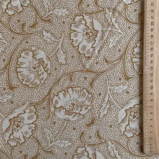 Decoration fabric Linenlook Bloomy art craft yellow
