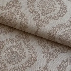 Decoration fabric Linenlook Baroque damask charm taupe