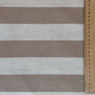 Decoration fabric Linenlook Joyful basic stripe taupe