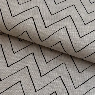 Decoration fabric Linenlook Freehand zigzag lines