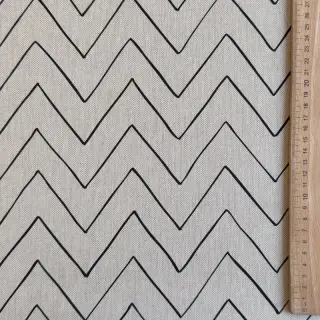 Decoration fabric Linenlook Freehand zigzag lines