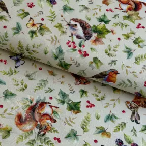 Decoration fabric premium Animal forest dream beige digital print
