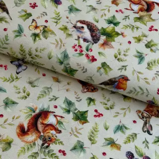Decoration fabric premium Animal forest dream beige digital print