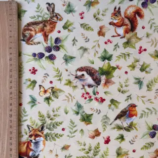 Decoration fabric premium Animal forest dream beige digital print