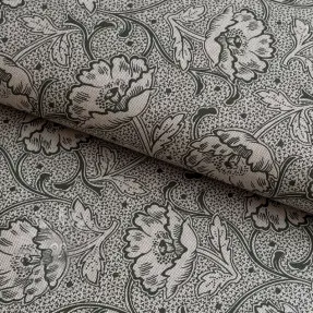 Decoration fabric Linenlook Bloomy art craft army