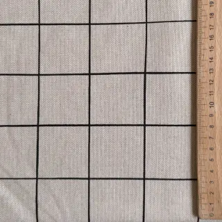 Decoration fabric Linenlook Freehand grid lines