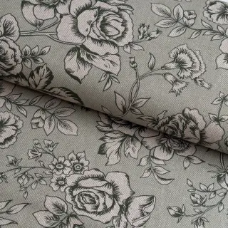 Decoration fabric Linenlook Elegant rose bloom army