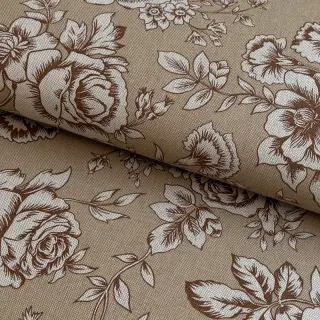Decoration fabric Linenlook Elegant rose bloom yellow