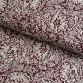 Decoration fabric Linenlook Bloomy art craft wine