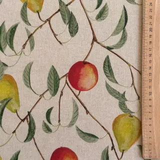 Decoration fabric Linenlook Apple pear branch digital print
