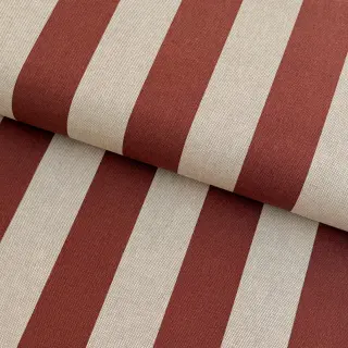 Decoration fabric Linenlook Joyful basic stripe terra