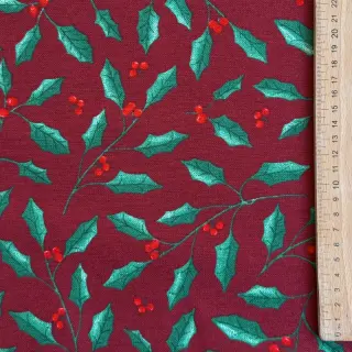 Decoration fabric premium Holly Branch Xmas wine