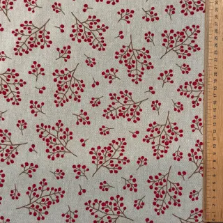 Decoration fabric Linenlook Winter berry bloom