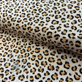 Decoration fabric Linenlook Leopard animal small