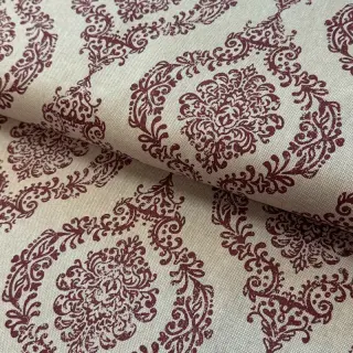 Decoration fabric Linenlook Baroque damask charm wine