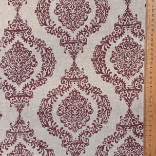 Decoration fabric Linenlook Baroque damask charm wine