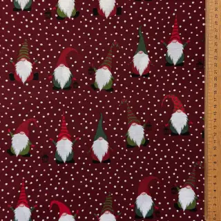 Decoration fabric premium Jolly tomte wine