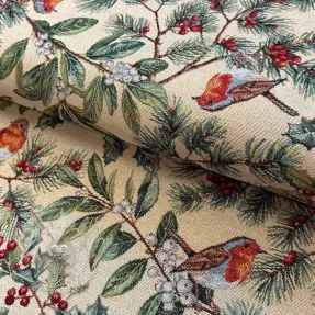 Decoration fabric GOBELIN premium Robin winter charm