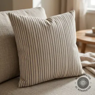 Decoration fabric Linenlook Freehand thin lines