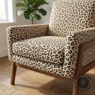 Decoration fabric Linenlook Leopard animal small