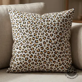 Decoration fabric Linenlook Leopard animal small